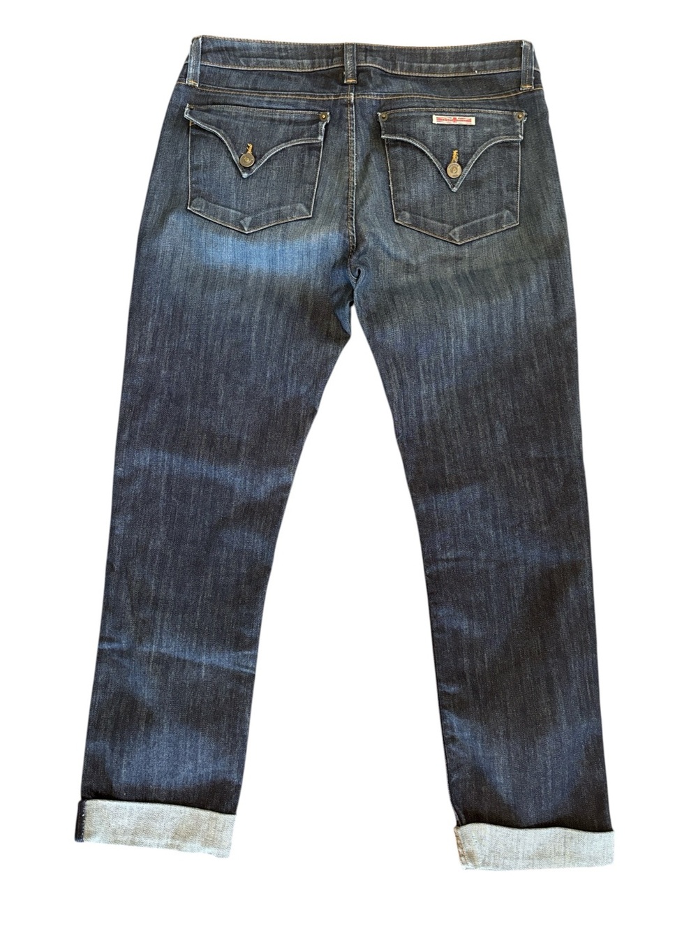 Hudson Bacara Straight Flood Cuff Jeans Geno Wash Low Rise Flap Pocket 29